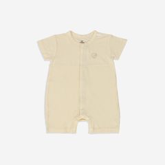 Basic Beige Baby Romper – Short Sleeve
