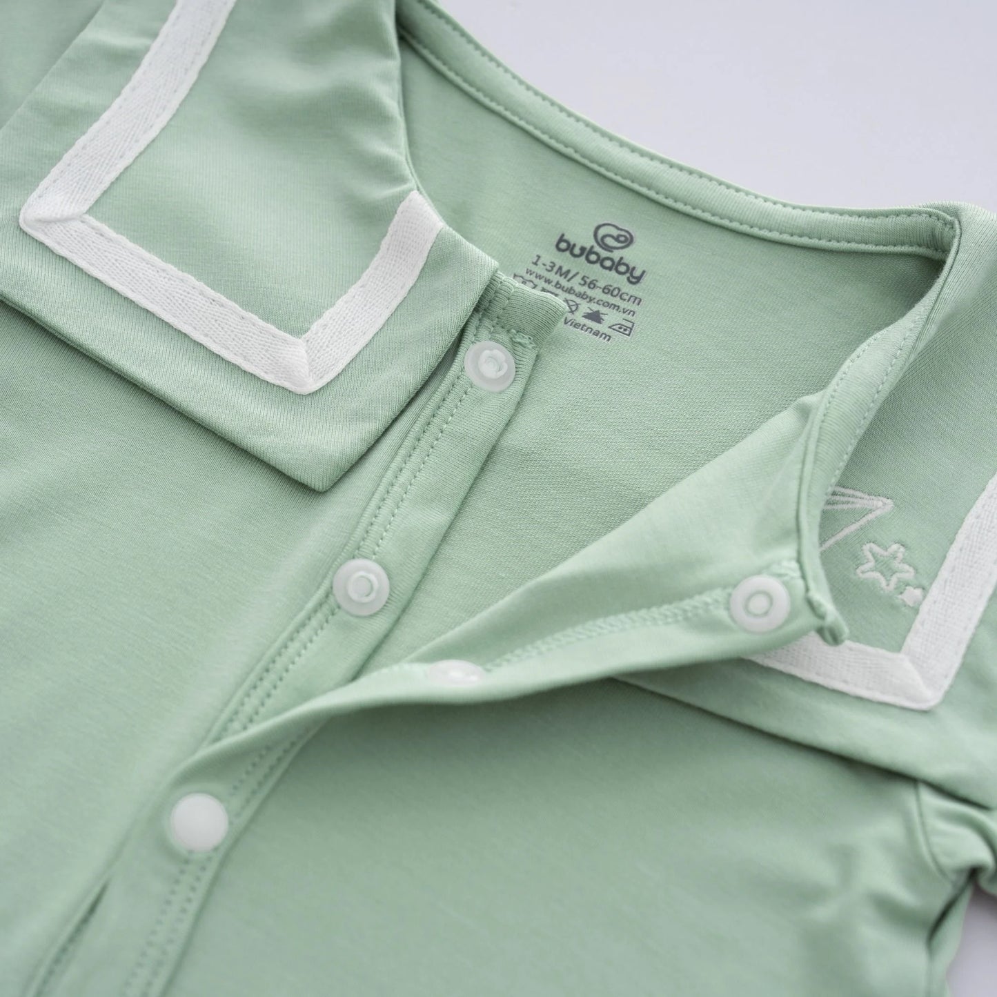 Green Sailor Collar Baby Romper