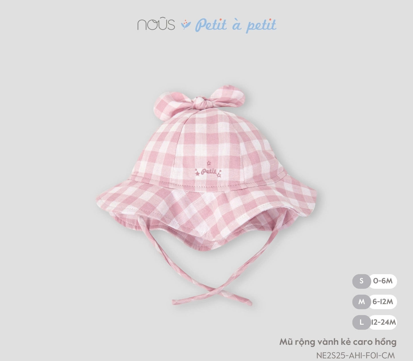 Pink Gingham Wide-Brim Baby Hat – Nous Petit à Petit