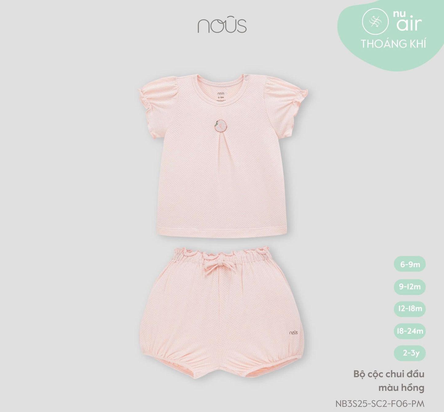 Pink Puff-Sleeve Baby Set – Nous Airy Cotton
