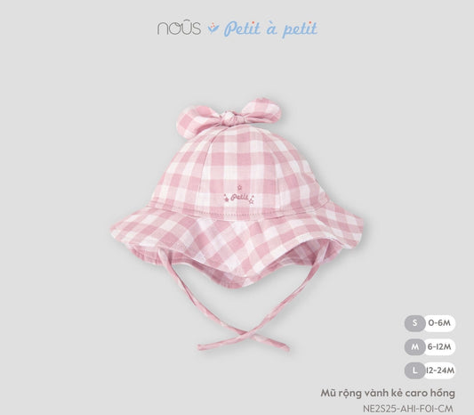 Pink Gingham Wide-Brim Baby Hat – Nous Petit à Petit