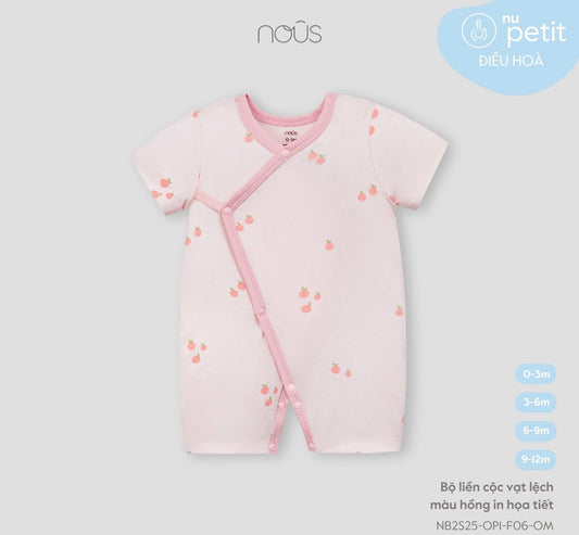 Pink Kimono Baby Romper with Fruit Print – Nous Petit