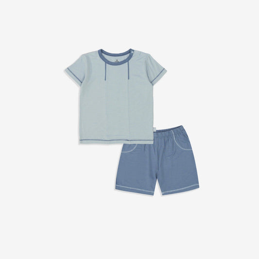 Short Sleeve Baby Set - Blue