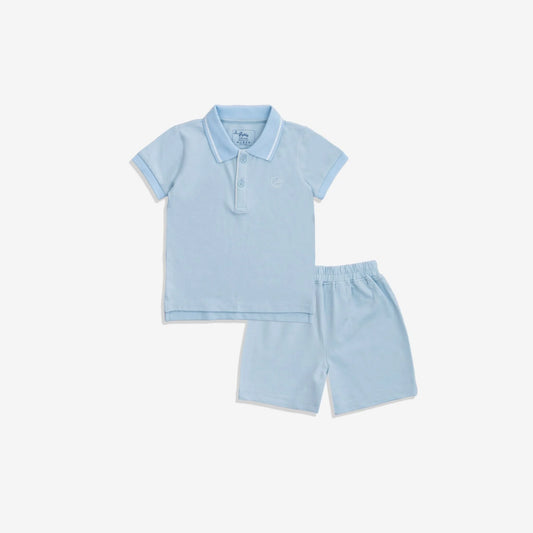 Short Sleeve Polo Set - Blue