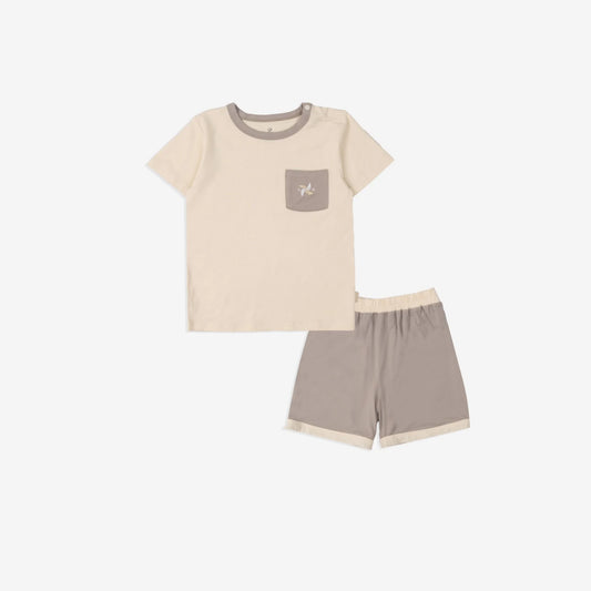 Gami Beige Short Sleeve Set